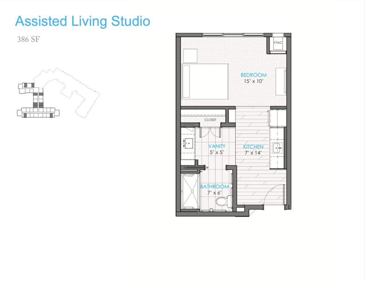 Assisted Living Studio Floor Plan