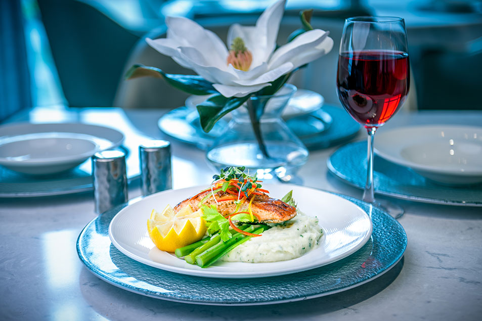 Bourbon Glazed Salmon with Sides (1)